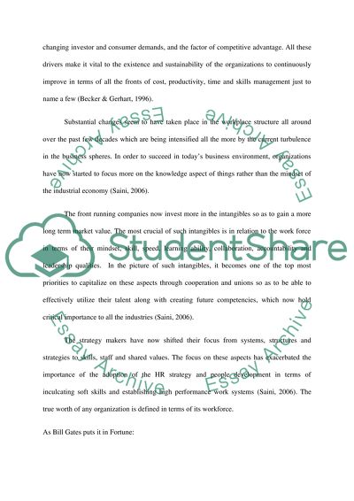 Effects of Changes in Business Strategy on People Resourcing Focus