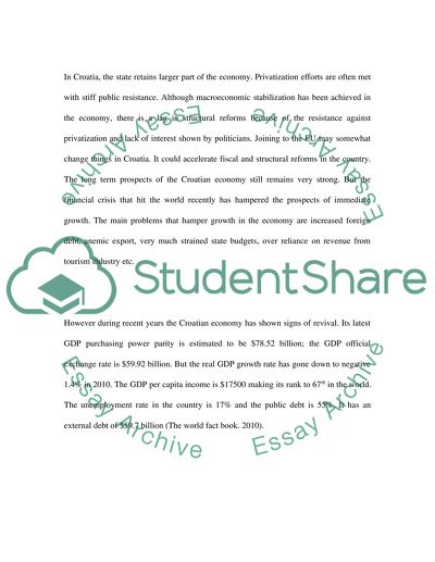 Discuss the main barriers to business development in the assigned country. Croatia