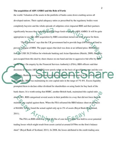 Global banking the acquisition of ABN amro / and the role of fortis