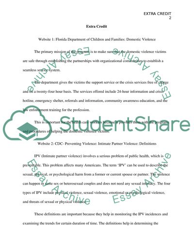 Extra Credit in Preventing Violence