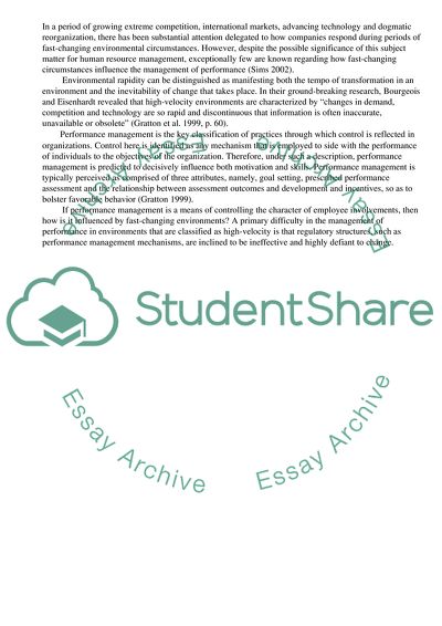 Management in High-Velocity Setting