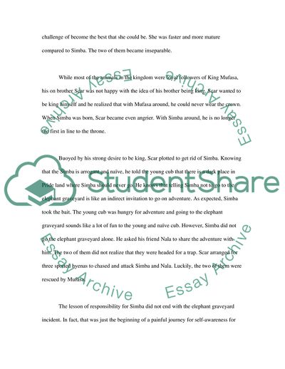 The Lion King: The Journey of Simba towards Self-Awareness