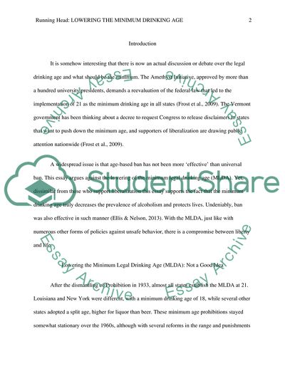 Should the Minimum Legal Drinking Age Be Lowered