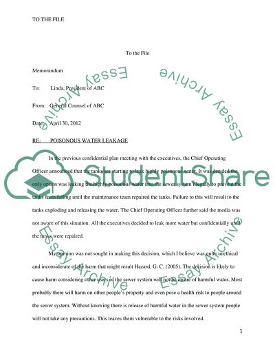 Legal Memorandum Confidentiality in Civil Matters: Recommendations for ABC, Inc