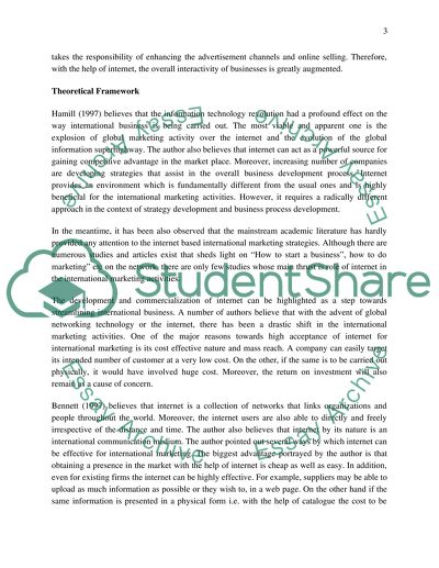 The Impact of Internet on the International Marketing