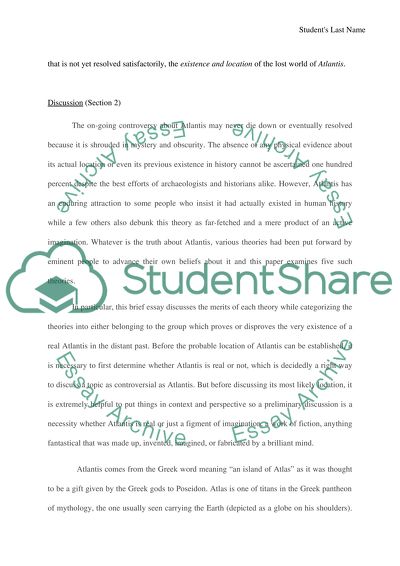 Location or existence of Atlantis