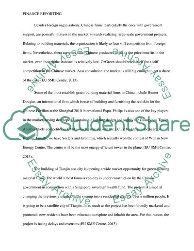 International Business Finance: Green Building Material Market