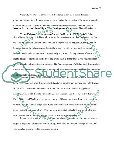 How Aggressive cartoons effect on childrens behavior