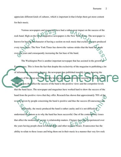 Critical Analysis of Evanescence Rock Band