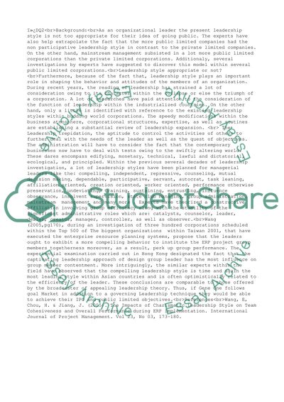 The Contemporary Leadership Style: Appropriate or Not