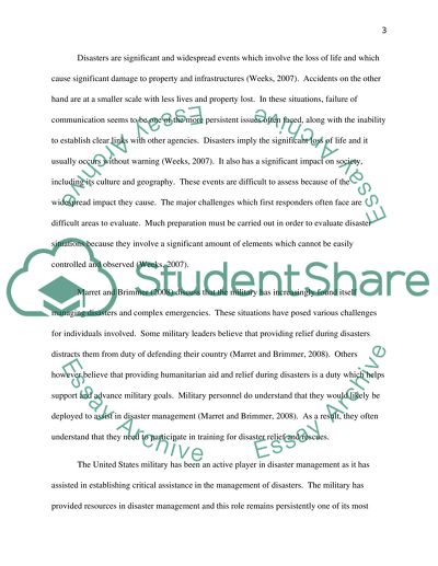 The US Militarys Role in Domestic Disaster Response