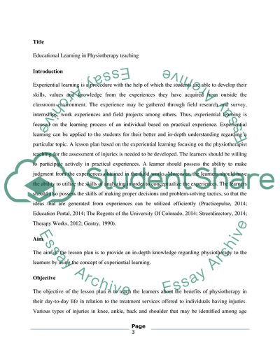 Educational Learning In Physiotherapy Teaching