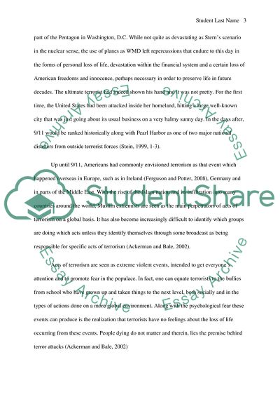 How A Significant Terrorist Weapons of Mass Destruction Attack Might Be Conducted