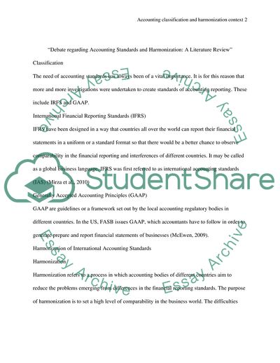 Accounting Classification and the International Harmonization Debate