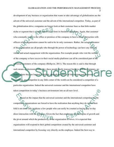 Globalization and the Performance Management Process