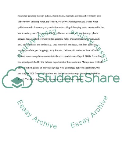 Dumping in Indiana Rivers and its Effects on the Environment