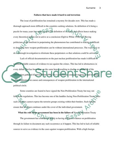 Research on Proliferation