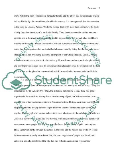 Compare the Book the Californios by Lamour Louis to the Actual History of the California