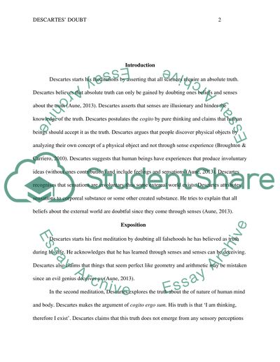 Analysis of Descartes Doubt