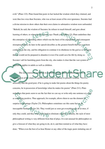 Philosophers v. Poets in Platos The Republic