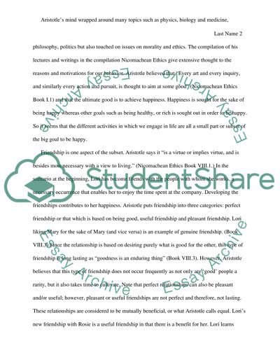 Aristotle and His Relationship At Work