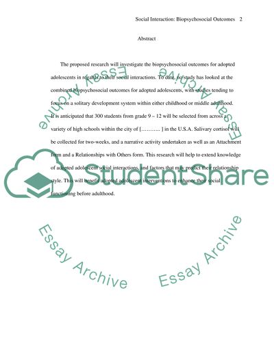 Biopsychosocial Outcomes for Adopted Adolescents