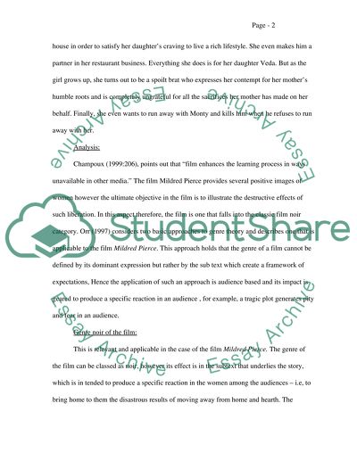 Film Analysis: Mildred Pierce