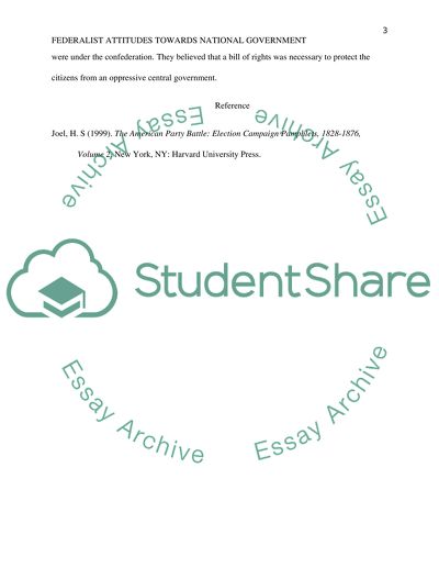 Federalist and Democratic-Republican attitudes toward the national government