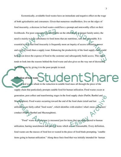 The Rising Concern of the Food Waste