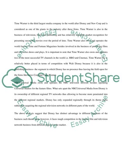 The walt disney company (competitive analysis)