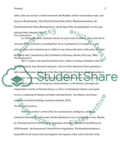 Structure and the Effectiveness of Germanys Police/Law Enforcement