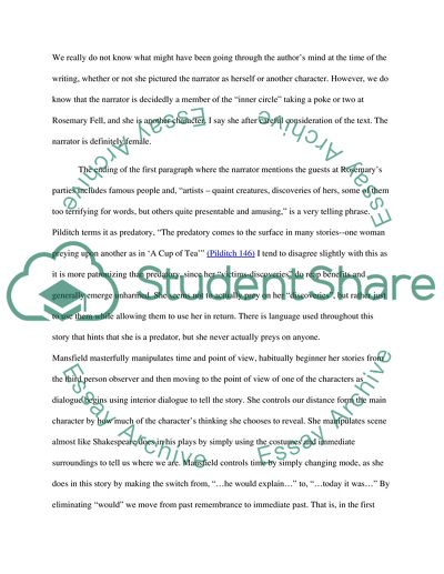 The Beginning Scene of Katherine Mansfields A Cup of Tea