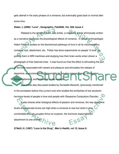 Outline of Annotated Bibliography