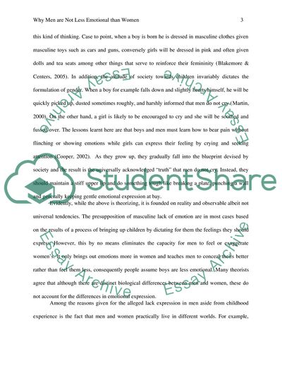 Why Men are Not Less Emotional than Women