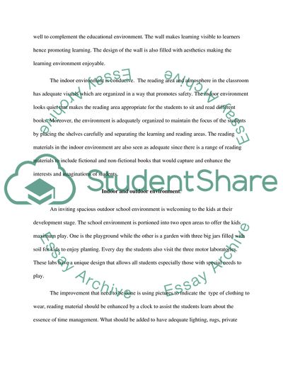 The Classroom Physical Environment