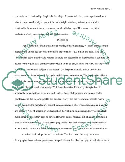 Why People Stay in Abusive Relationships