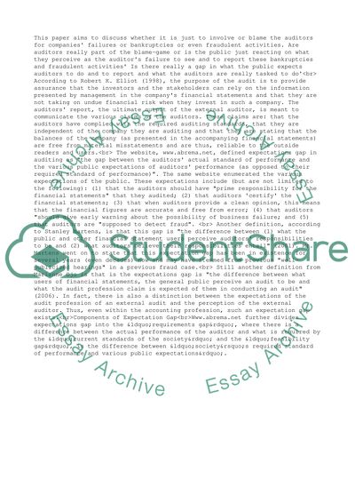 Eliminating the Audit Expectations Gap