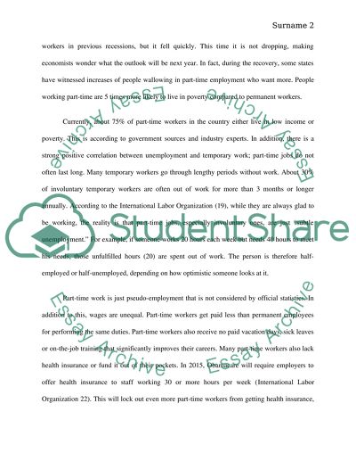 Unemployment and Part-Time Jobs