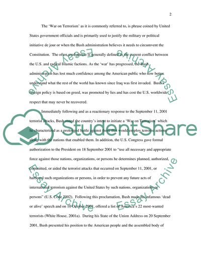 The War on Terrorism