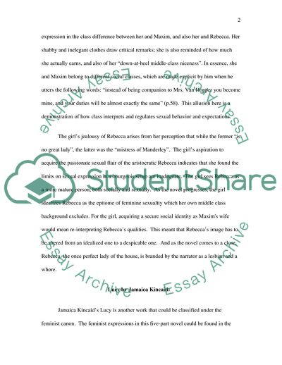 Feminism Analysis by Daphne du Maurier, Jamaica Kincaid, and Stephen King