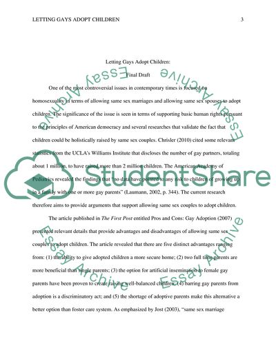 Letting Gays Adopt Children