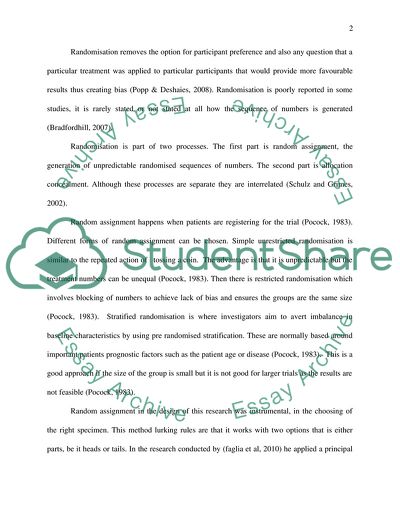 Exploring the Reliability and Validity of the Methods: Randomization and Blinding