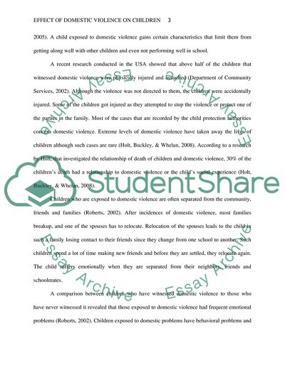 Effect of Domestic Violence on Children