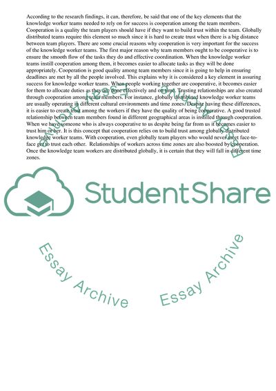 Successful Knowledge Worker Teams