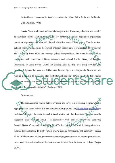 Politics of Contemporary Middle East and North Africa