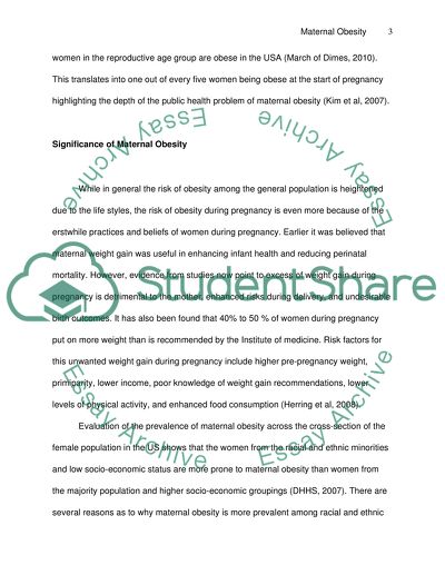 Significance of Maternal Obesity