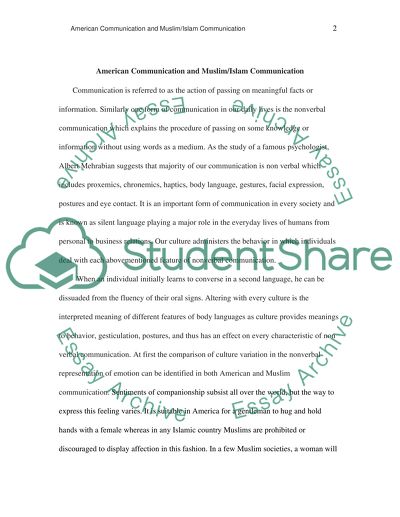 American Communication and Islam Communication