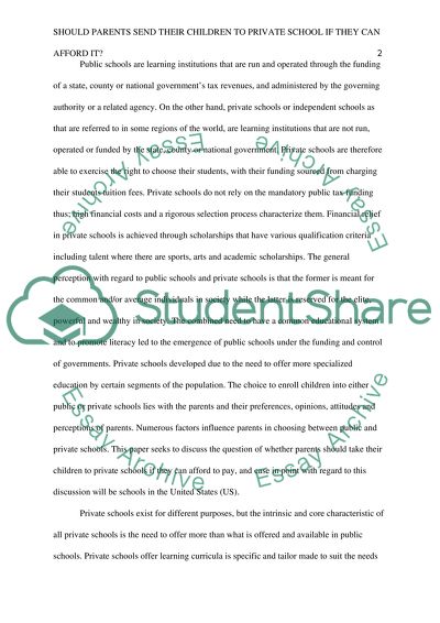 Should Parents Send their Children to Private School If They Can Afford It