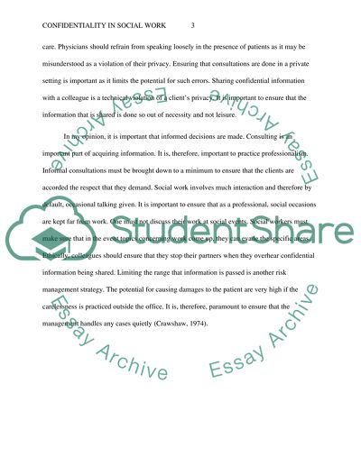 Confidentiality In Social Work