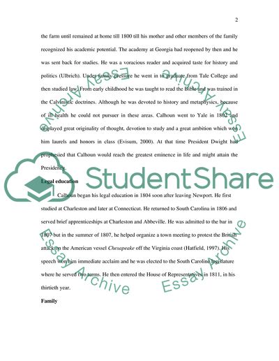 Biography of John C. Calhoun